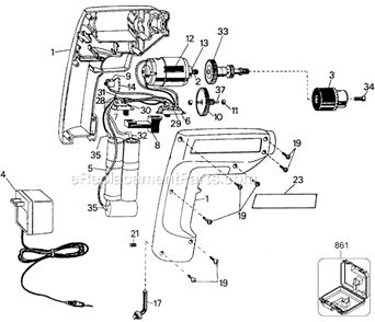 Page A Diagram and Parts List for 9020 Type 5 Black and Decker Electric Drill